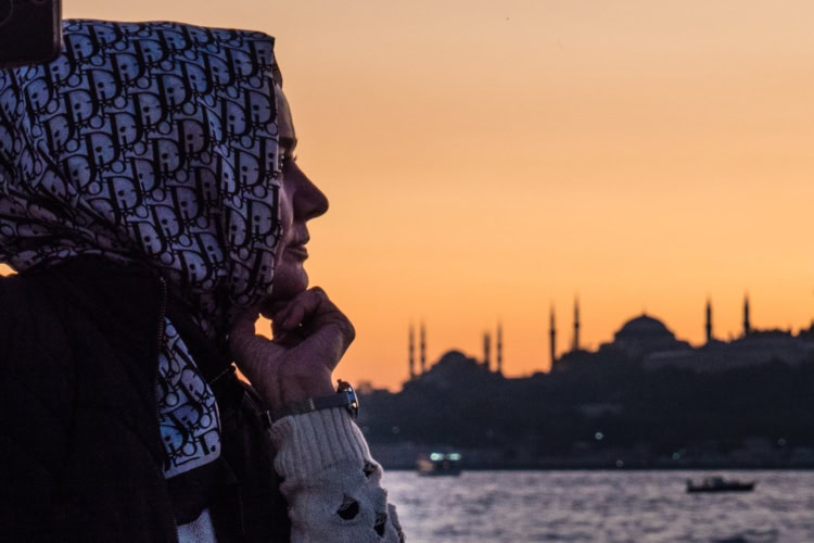 Contemplative Woman In Istanbul Turkey