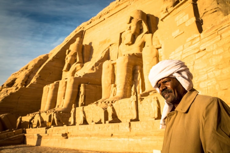 Man At Abu Simbel In Egypt